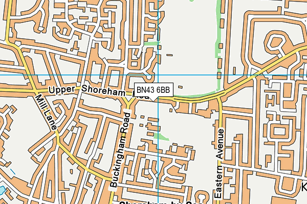 BN43 6BB map - OS VectorMap District (Ordnance Survey)