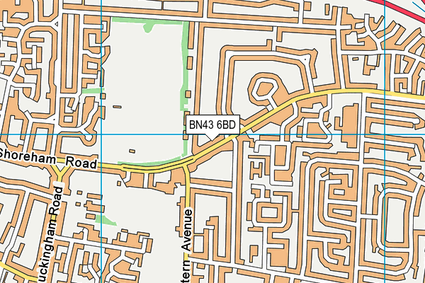 BN43 6BD map - OS VectorMap District (Ordnance Survey)