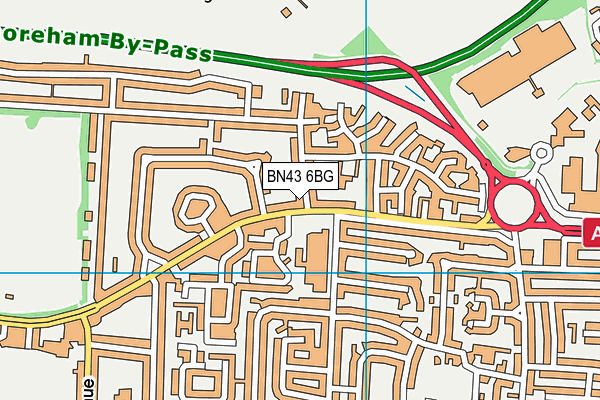 BN43 6BG map - OS VectorMap District (Ordnance Survey)