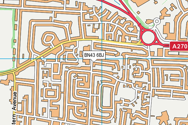 BN43 6BJ map - OS VectorMap District (Ordnance Survey)