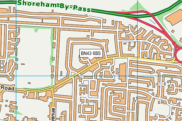 BN43 6BS map - OS VectorMap District (Ordnance Survey)