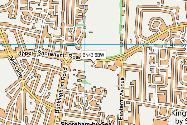 BN43 6BW map - OS VectorMap District (Ordnance Survey)
