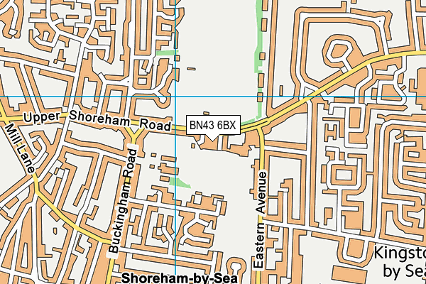 BN43 6BX map - OS VectorMap District (Ordnance Survey)