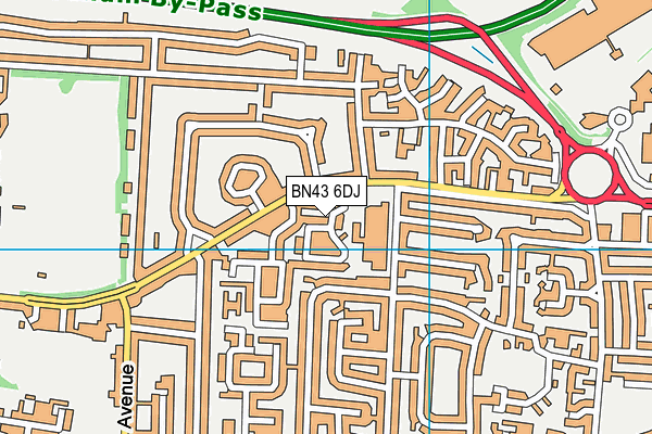 BN43 6DJ map - OS VectorMap District (Ordnance Survey)