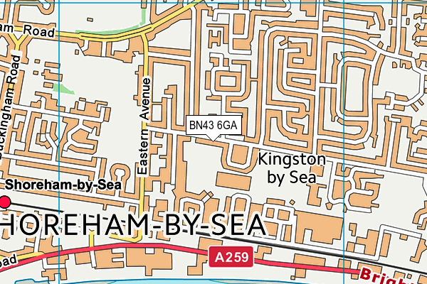 BN43 6GA map - OS VectorMap District (Ordnance Survey)