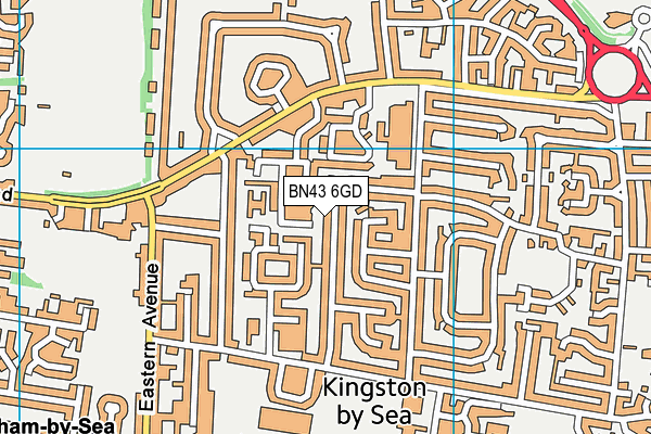 BN43 6GD map - OS VectorMap District (Ordnance Survey)