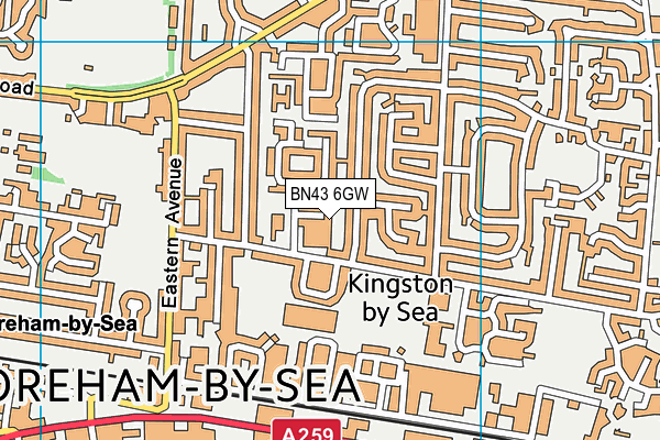 BN43 6GW map - OS VectorMap District (Ordnance Survey)