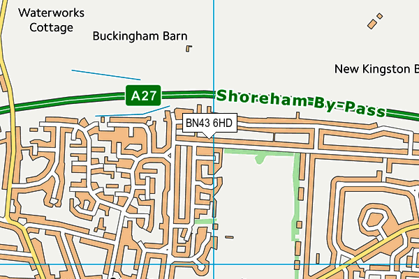 BN43 6HD map - OS VectorMap District (Ordnance Survey)