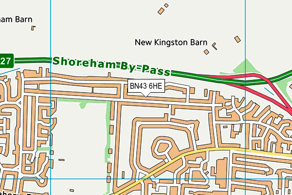 BN43 6HE map - OS VectorMap District (Ordnance Survey)