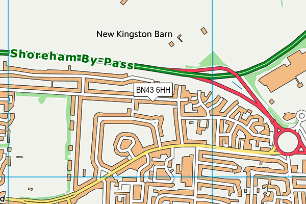 BN43 6HH map - OS VectorMap District (Ordnance Survey)