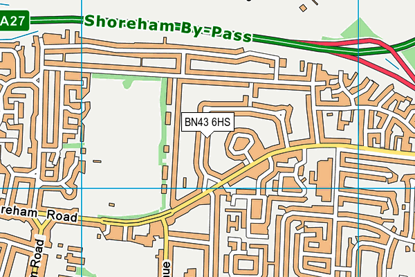 BN43 6HS map - OS VectorMap District (Ordnance Survey)