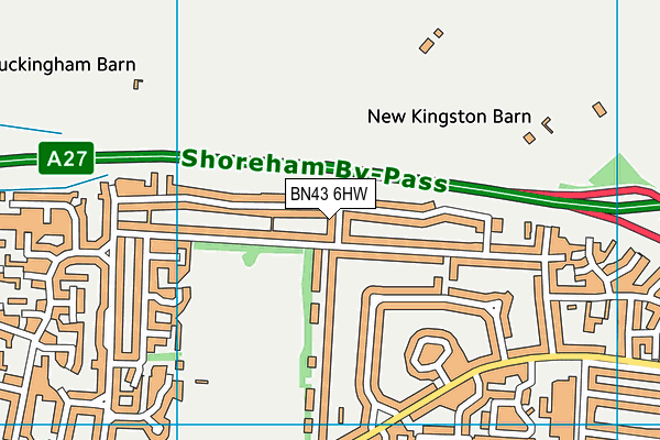 BN43 6HW map - OS VectorMap District (Ordnance Survey)