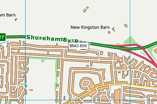 BN43 6HX map - OS VectorMap District (Ordnance Survey)