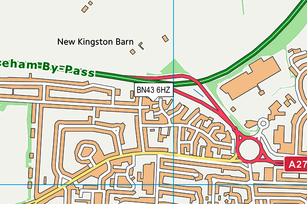 BN43 6HZ map - OS VectorMap District (Ordnance Survey)