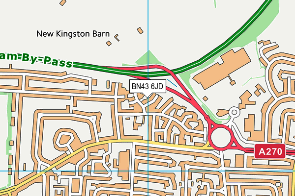 BN43 6JD map - OS VectorMap District (Ordnance Survey)