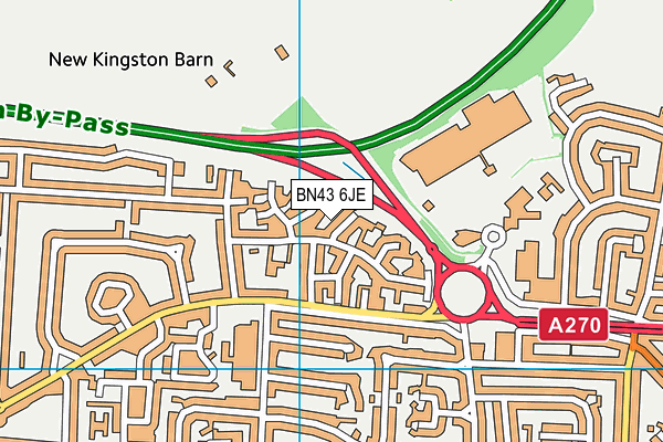 BN43 6JE map - OS VectorMap District (Ordnance Survey)