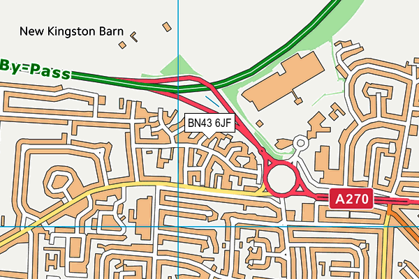 BN43 6JF map - OS VectorMap District (Ordnance Survey)