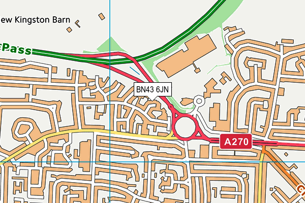 BN43 6JN map - OS VectorMap District (Ordnance Survey)