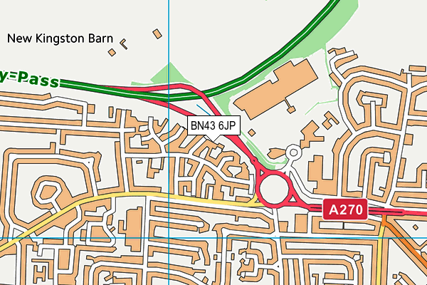 BN43 6JP map - OS VectorMap District (Ordnance Survey)