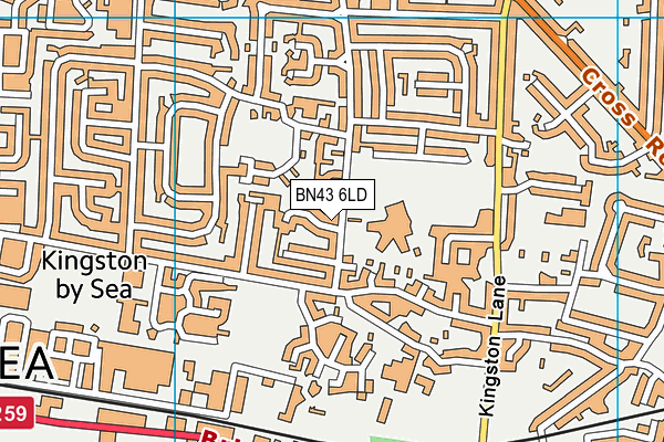 BN43 6LD map - OS VectorMap District (Ordnance Survey)