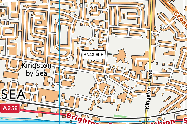 BN43 6LF map - OS VectorMap District (Ordnance Survey)