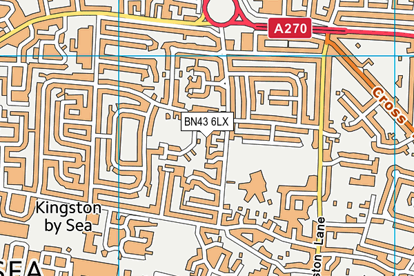 BN43 6LX map - OS VectorMap District (Ordnance Survey)