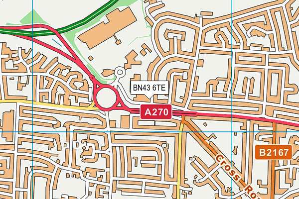 BN43 6TE map - OS VectorMap District (Ordnance Survey)