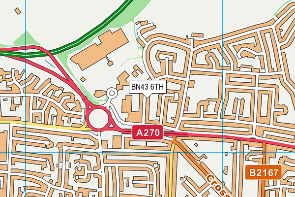 BN43 6TH map - OS VectorMap District (Ordnance Survey)