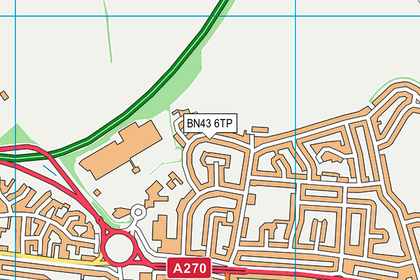 BN43 6TP map - OS VectorMap District (Ordnance Survey)