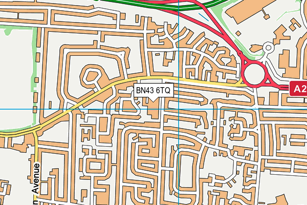 BN43 6TQ map - OS VectorMap District (Ordnance Survey)