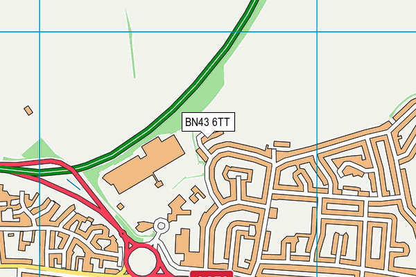 BN43 6TT map - OS VectorMap District (Ordnance Survey)