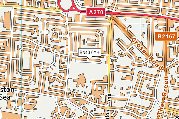 BN43 6YH map - OS VectorMap District (Ordnance Survey)