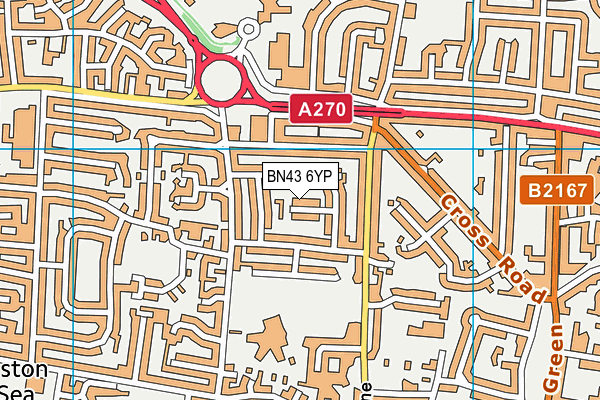 BN43 6YP map - OS VectorMap District (Ordnance Survey)