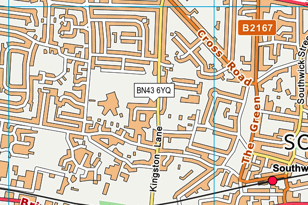 BN43 6YQ map - OS VectorMap District (Ordnance Survey)