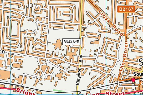 BN43 6YR map - OS VectorMap District (Ordnance Survey)
