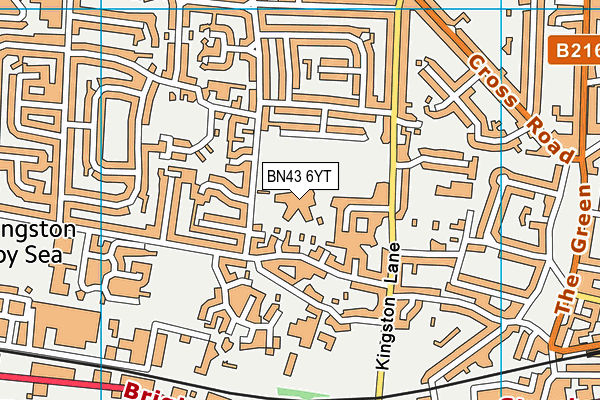 BN43 6YT map - OS VectorMap District (Ordnance Survey)