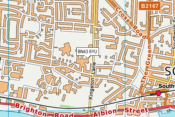 BN43 6YU map - OS VectorMap District (Ordnance Survey)