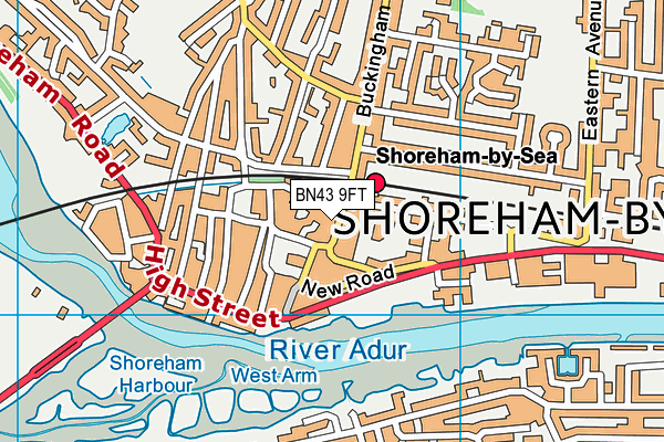 BN43 9FT map - OS VectorMap District (Ordnance Survey)