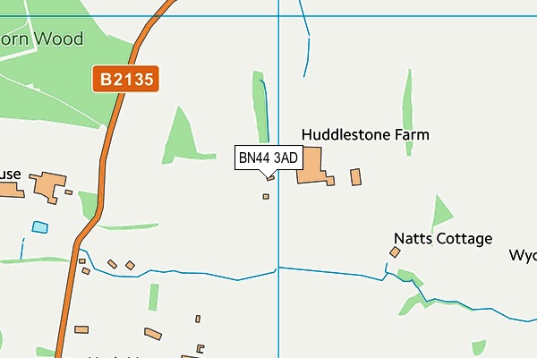 BN44 3AD map - OS VectorMap District (Ordnance Survey)