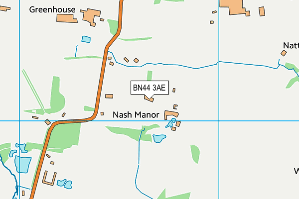 BN44 3AE map - OS VectorMap District (Ordnance Survey)