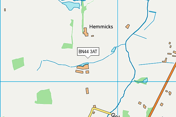 BN44 3AT map - OS VectorMap District (Ordnance Survey)