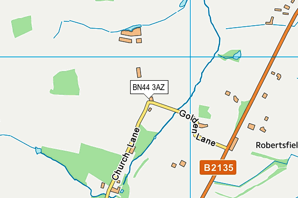 BN44 3AZ map - OS VectorMap District (Ordnance Survey)