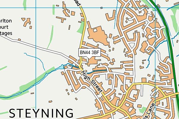BN44 3BF map - OS VectorMap District (Ordnance Survey)