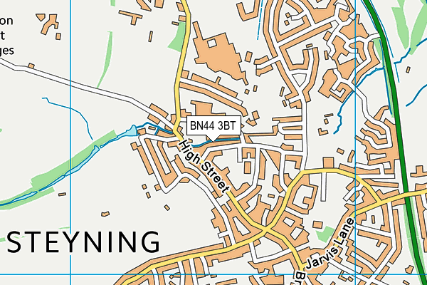 BN44 3BT map - OS VectorMap District (Ordnance Survey)