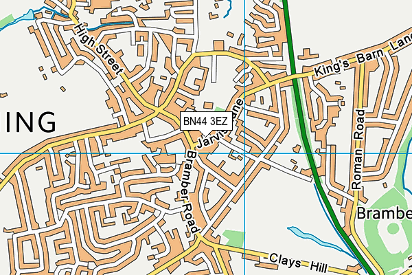 BN44 3EZ map - OS VectorMap District (Ordnance Survey)