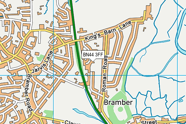 BN44 3FF map - OS VectorMap District (Ordnance Survey)