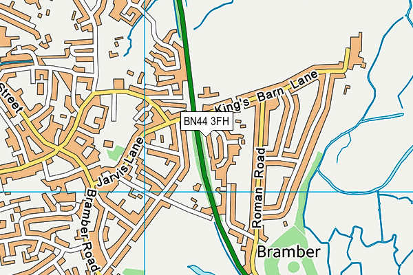 BN44 3FH map - OS VectorMap District (Ordnance Survey)