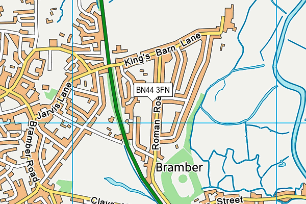 BN44 3FN map - OS VectorMap District (Ordnance Survey)