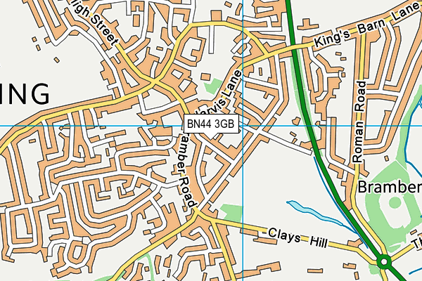BN44 3GB map - OS VectorMap District (Ordnance Survey)
