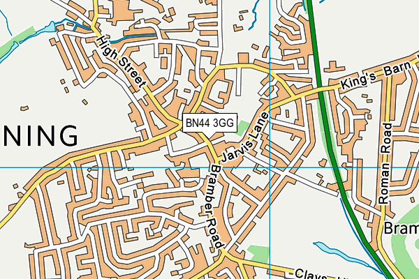 BN44 3GG map - OS VectorMap District (Ordnance Survey)